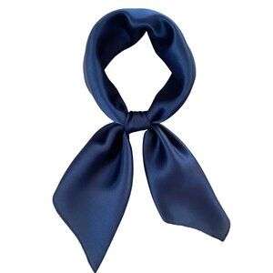 Dark Blue Satin Scarf 19x19, Western Cowboy Cowgirl Bandana, Boho Coastal Ranch